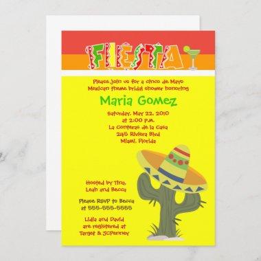Fiesta Mexican Theme Bridal Shower Invite