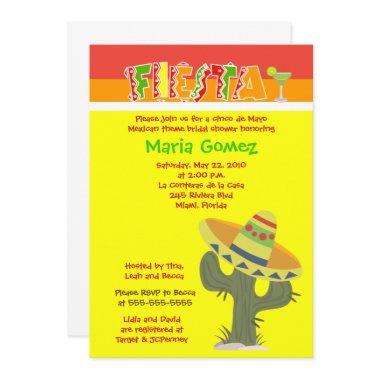 Fiesta Mexican Theme Bridal Shower Invite