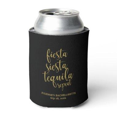Fiesta Siesta Tequila Repeat Glitter Bachelorette Can Cooler