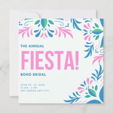 Fiesta Succulent Boho Bridal Brunch Invitations