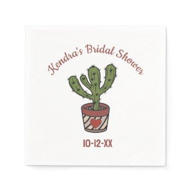 Fiesta Theme Bridal Shower Personalized Cactus Napkins
