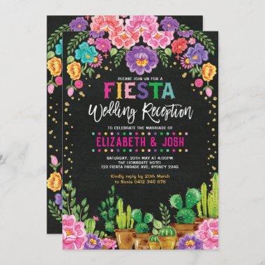 Fiesta Wedding Reception Mexican Floral Party Invitations