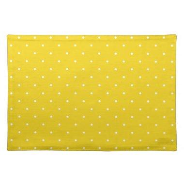 Fifties Style Lemon Yellow Polka Dot Placemat
