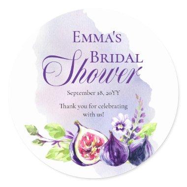 Figs Boho Purple | Peri Floral  Classic Round Sticker