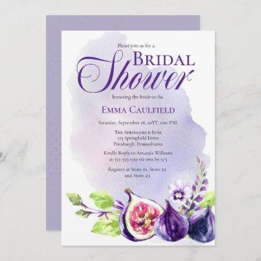 Figs Boho Purple | Peri Floral Bridal Shower Invitations