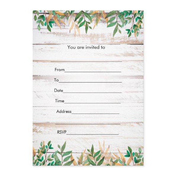 Fill in  greenery rustic watercolor