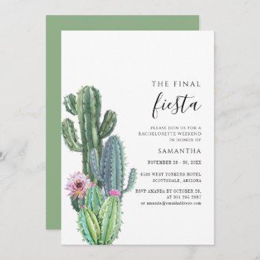 Final Fiesta Cactus Bachelorette Party Invitations