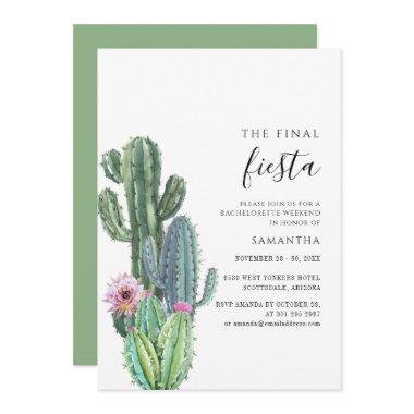 Final Fiesta Cactus Bachelorette Party Invitations