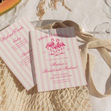 Final Flamingle Pink Striped Bachelorette