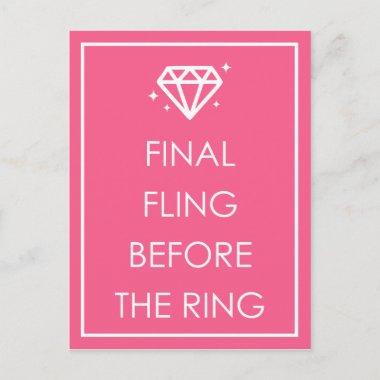 Final Fling Before The Ring Bachelorette Party Invitation PostInvitations