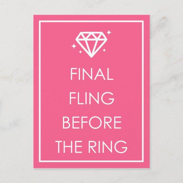 Final Fling Before The Ring Bachelorette Party Invitation PostInvitations