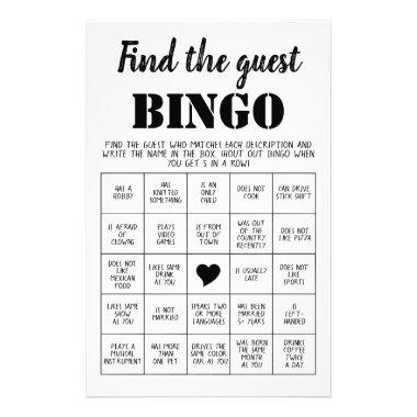 Find the Guest Bingo Game Invitations