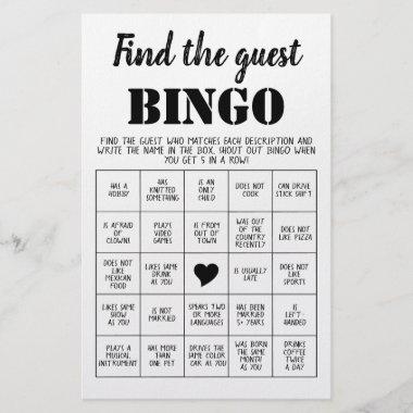 Find the Guest Bingo Game Invitations Flyer