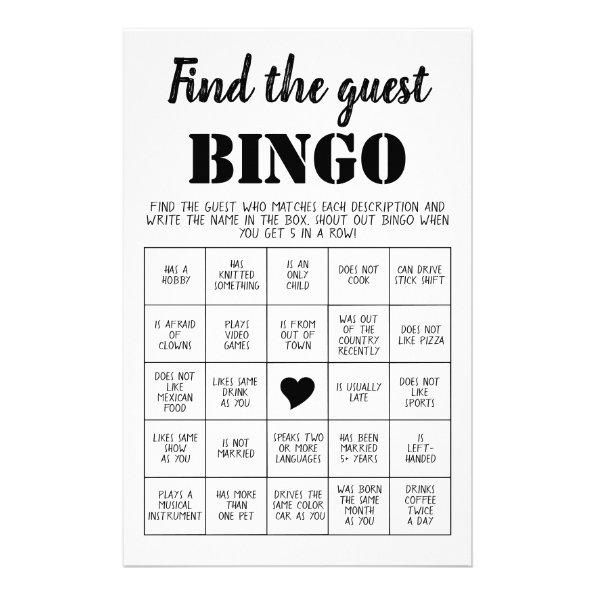 Find the Guest Bingo Game Invitations Flyer