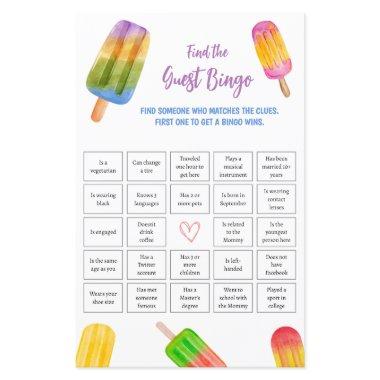 Find the Guest Bingo Game Summer Baby Shower