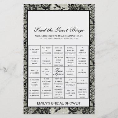Find the Guest Bingo Shower Game PRINTED