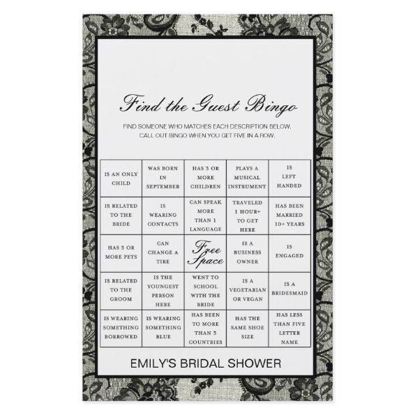 Find the Guest Bingo Shower Game PRINTED