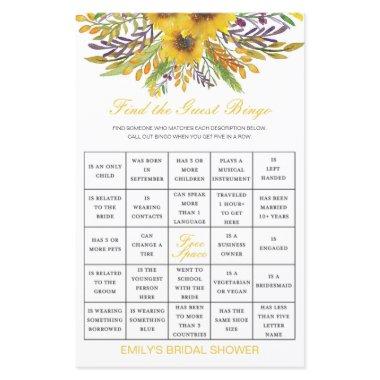 Find the Guest Bingo Shower Game PRINTED