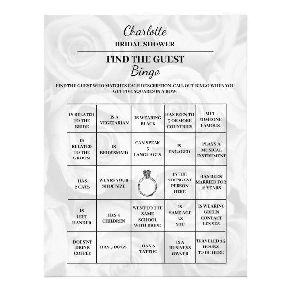 Find The Guest Bridal Shower Bingo Flyer