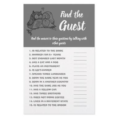 Find the Guest,  Game  Owls Love Flyer