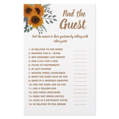 Find the Guest  Game  Sunflowers Flyer