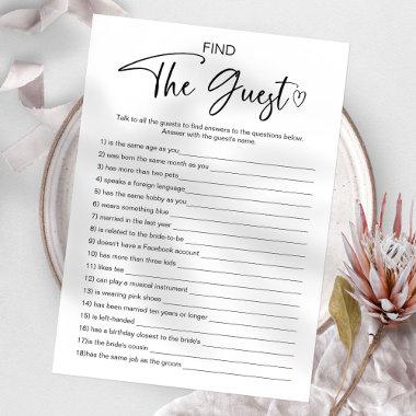 Find The Guest Bridal Shower Game Invitations