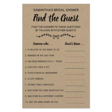 Find the guest english spanish bridal shower game