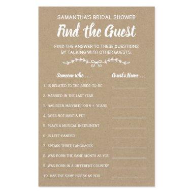 Find the guest english spanish bridal shower game