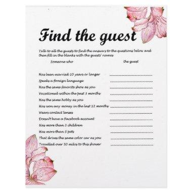 FIND THE GUEST GAME LETTERHEAD