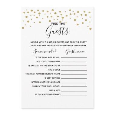 Find the guest game wedding shower game