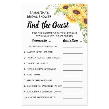 Find the Guest Sunflowers  game  Flyer