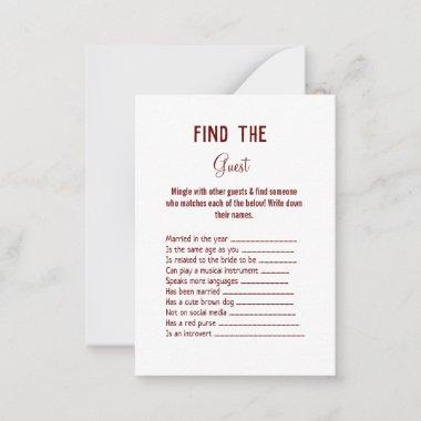 find the guest wedding bridal shower game note Invitations