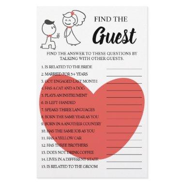 Find the Guest wedding Couple Shower Game  Flyer