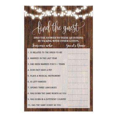 Find the Guest Western Bridal Shower Game Invitations Flyer