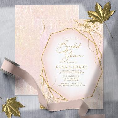 Fine Gold Lines Abstract Bridal Shower Blush ID867
