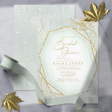 Fine Gold Lines Abstract Bridal Shower Sage ID867