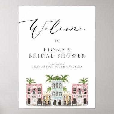 FIONA Charleston Rainbow Row Bridal Shower Welcome Poster