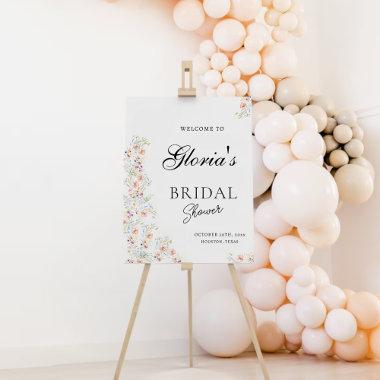 Fiona Wildflower Floral Bridal Shower Welcome Sign