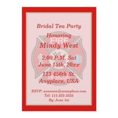 Fire-Rescue EMT Bridal Shower Tea Party Invite