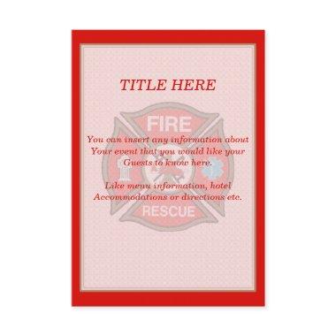 Fire-Rescue EMT Wedding Insert Card