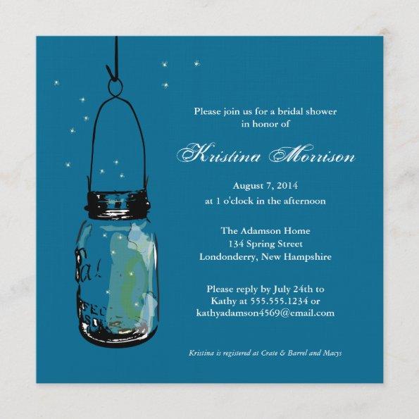 Fireflies & Mason Jar Bridal Shower Invitations