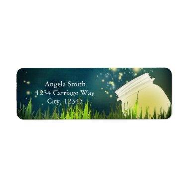 Fireflies + Mason Jar Rustic Night Address Labels