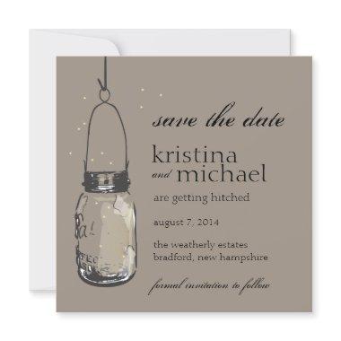 Fireflies & Mason Jar Save the Date