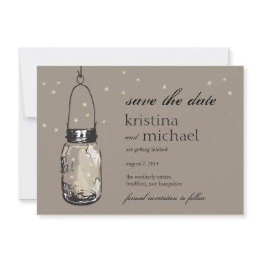 Fireflies & Mason Jar Save the Date