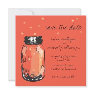 Fireflies & Mason Jar Save the Date