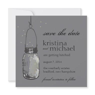 Fireflies & Mason Jar Save the Date