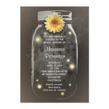 Fireflies & Mason Jar Whimsical Bridal Shower Invitations