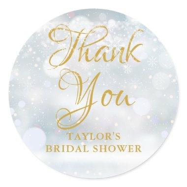 First Snowflakes  Thank You Classic Round Sticker