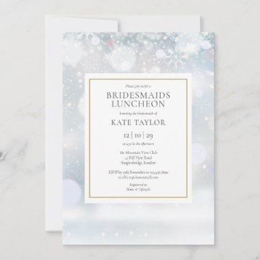 First Winter Snowflakes Bridesmaids Luncheon Invitations