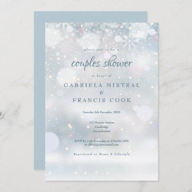 First Winter Snowflakes Couples Shower Invitations